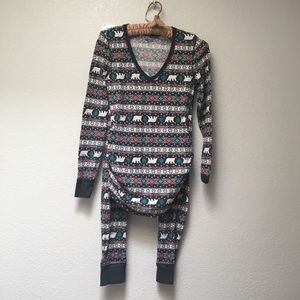Winter pattern maternity thermals Sm